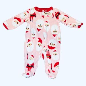 Carters Fleece Christmas Pajamas Girls Pink Newborn